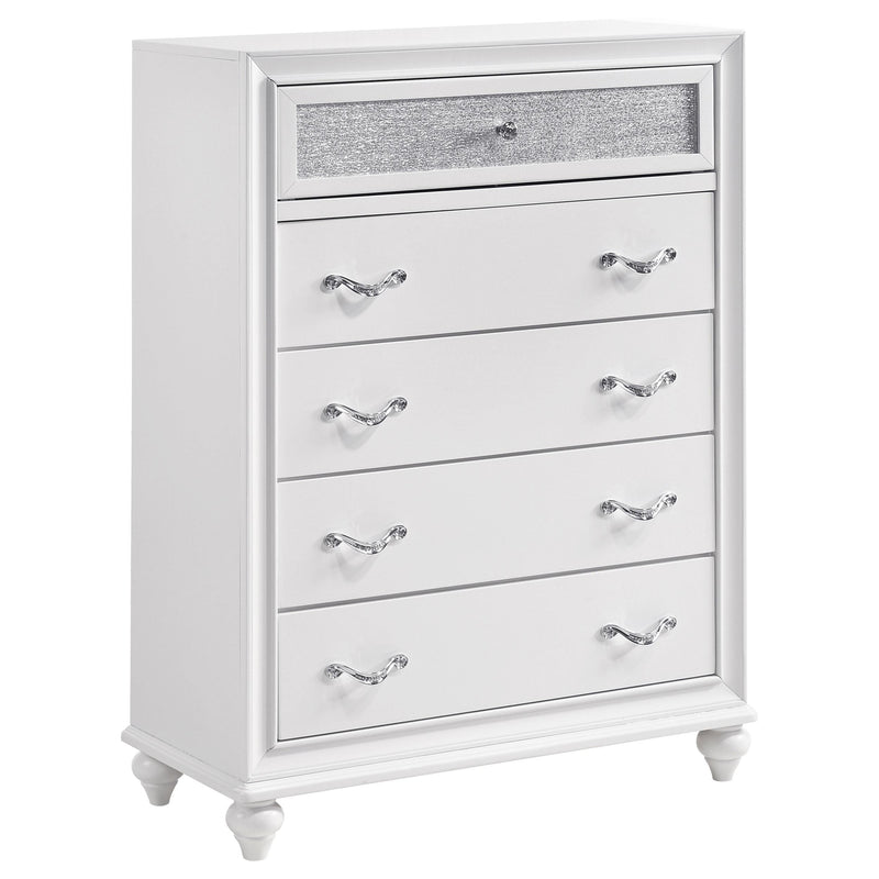 Barzini 5-piece California King Bedroom Set White - 300843KW-S5