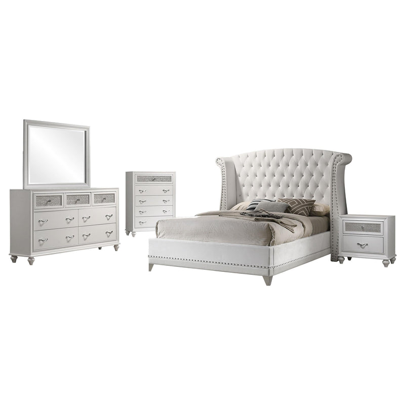 Barzini 5-piece California King Bedroom Set White - 300843KW-S5