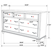 Barzini 5-piece Eastern King Bedroom Set White - 205891KE-S5