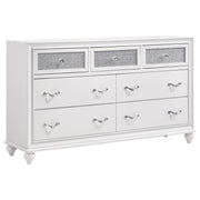 Barzini 5-piece Eastern King Bedroom Set White - 205891KE-S5