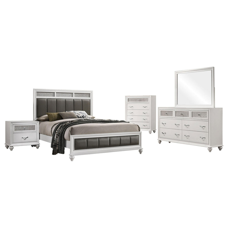 Barzini 5-piece Queen Bedroom Set White - 205891Q-S5