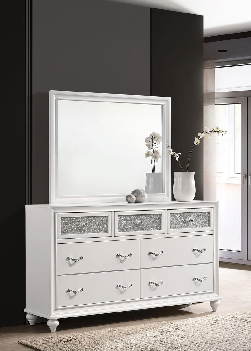 Barzini 7-drawer Dresser with Mirror White - 205893M