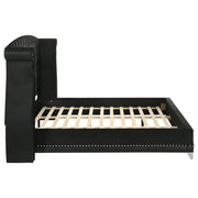 Barzini Upholstered California King Wingback Bed Black - 300643KW