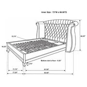 Barzini Upholstered California King Wingback Bed Black - 300643KW