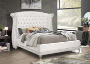 Barzini Upholstered California King Wingback Bed White - 300843KW