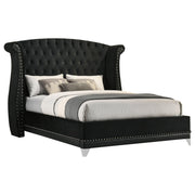 Barzini Upholstered Queen Wingback Bed Black - 300643Q
