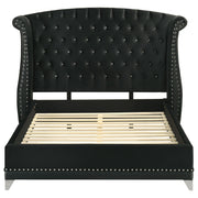 Barzini Upholstered Queen Wingback Bed Black - 300643Q
