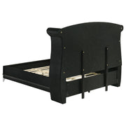 Barzini Upholstered Queen Wingback Bed Black - 300643Q