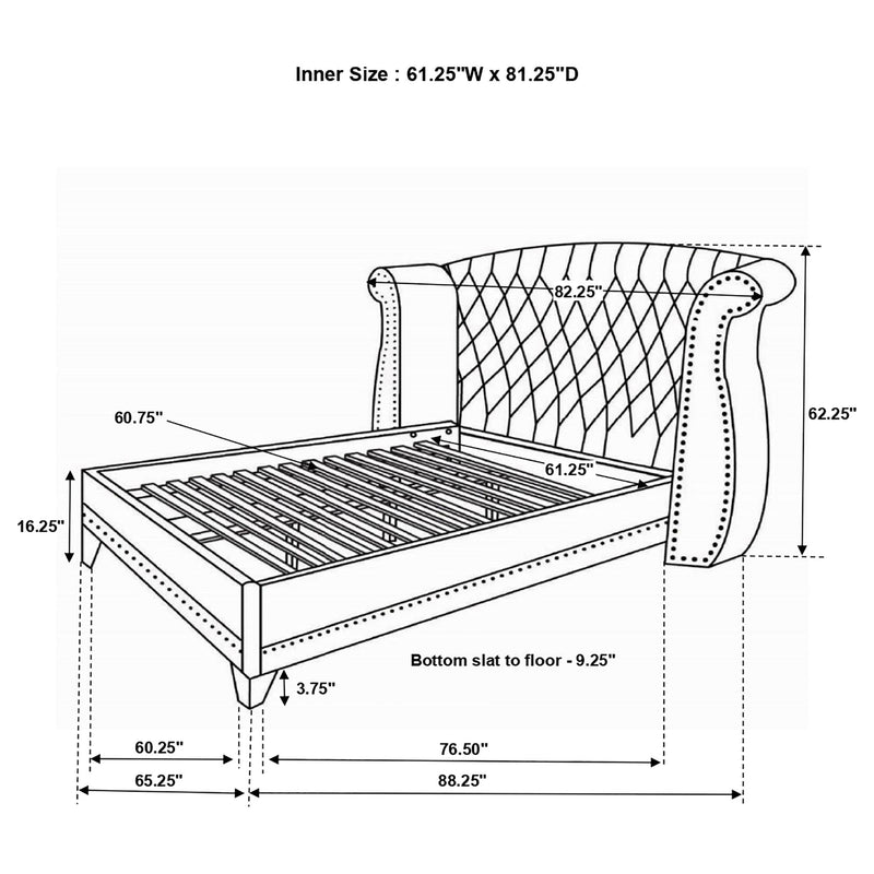 Barzini Upholstered Queen Wingback Bed White - 300843Q