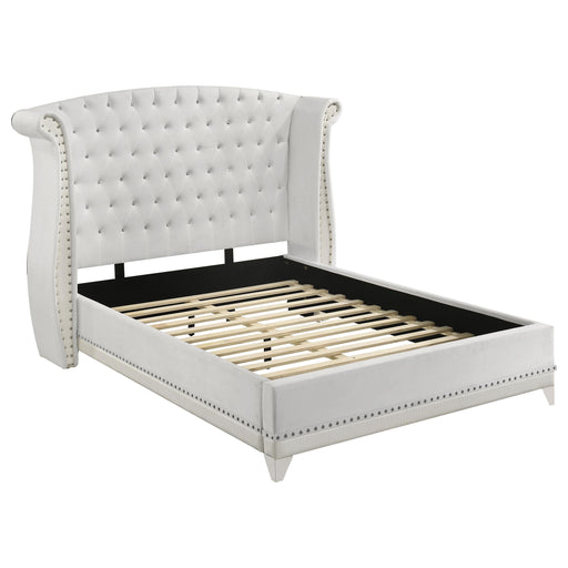 Barzini Upholstered Queen Wingback Bed White - 300843Q