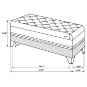 Barzini Velvet Upholstered Tufted Storage Bench Black - 300644
