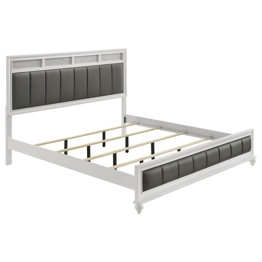 Barzini Wood Eastern King Panel Bed White - 205891KE