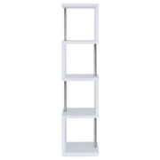 Baxter 67-inch 4-shelf Bookshelf White and Chrome - 801418