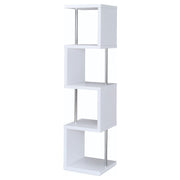 Baxter 67-inch 4-shelf Bookshelf White and Chrome - 801418