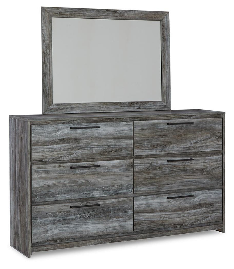 Baystorm Gray Full Panel Bed, Dresser, Mirror and Chest - B221B80