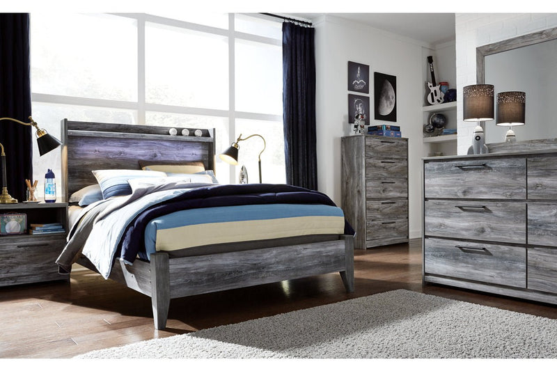 Baystorm Gray Full Panel Bed - Lara FurnitureFull Bed