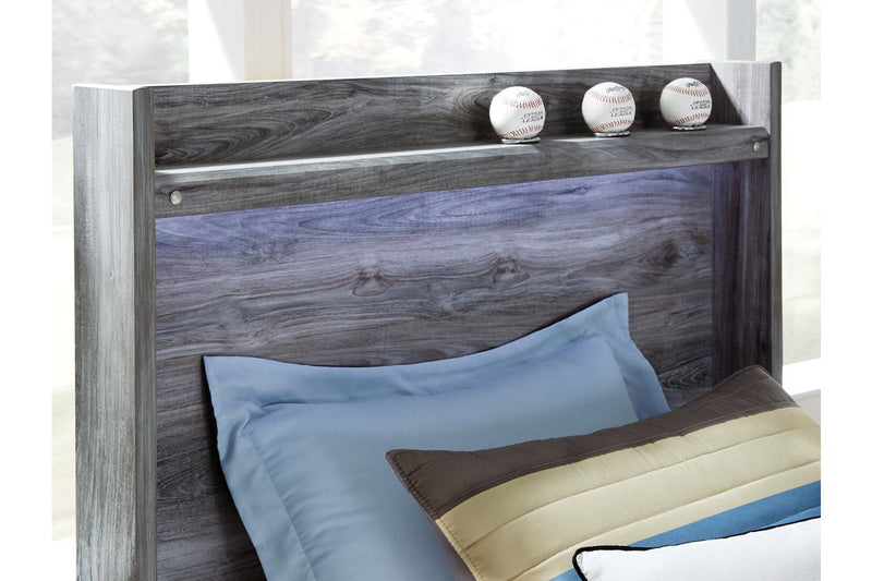 Baystorm Gray Full Panel Bed with 2 Storage Drawers - Gate FurnitureFull Bed