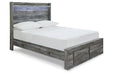Baystorm Gray Full Panel Bed with 2 Storage Drawers - Gate FurnitureFull Bed