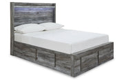 Baystorm Gray Full Panel Bed with 4 Storage Drawers - Lara FurnitureFull Bed