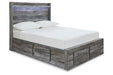 Baystorm Gray Full Panel Bed with 4 Storage Drawers - Gate FurnitureFull Bed