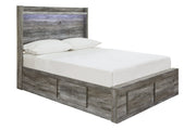 Baystorm Gray Full Panel Bed with 6 Storage Drawers - Lara FurnitureFull Bed