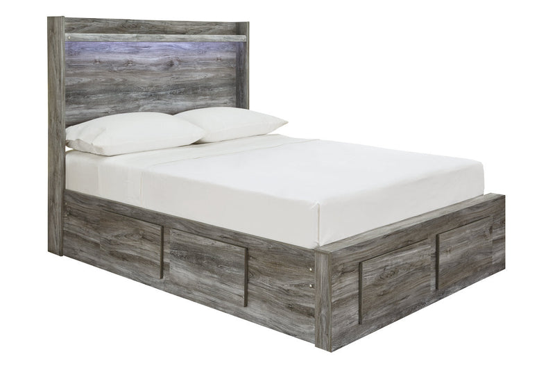 Baystorm Gray Full Panel Bed with 6 Storage Drawers - Lara FurnitureFull Bed