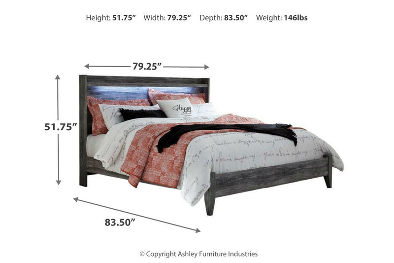 Baystorm Gray King Panel Bed - Lara FurnitureKing Bed
