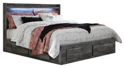 Baystorm Gray King Storage Bed, Dresser and 2 Nightstands - B221B85
