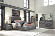 Baystorm Gray LED Double Side/Footboard Storage Platform Bedroom Set - Gate FurnitureBedroom Set