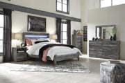 Baystorm Gray LED Panel Bedroom Set - Lara FurnitureBedroom Set