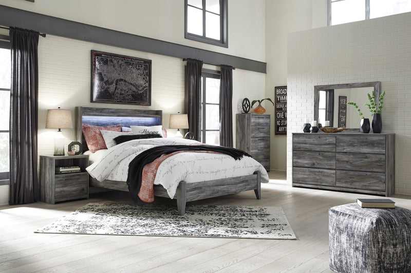 Baystorm Gray LED Panel Bedroom Set - Lara FurnitureBedroom Set
