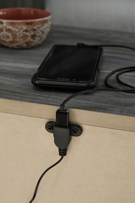 Baystorm Gray LED Side/Footboard Storage Platform Bedroom Set - Gate FurnitureBedroom Set