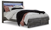 Baystorm Gray Queen Panel Storage Bed and 2 Nightstands - B221B84