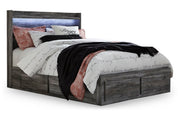 Baystorm Gray Queen Platform Bed with 6 Storage Drawers - Lara FurnitureQueen Bed