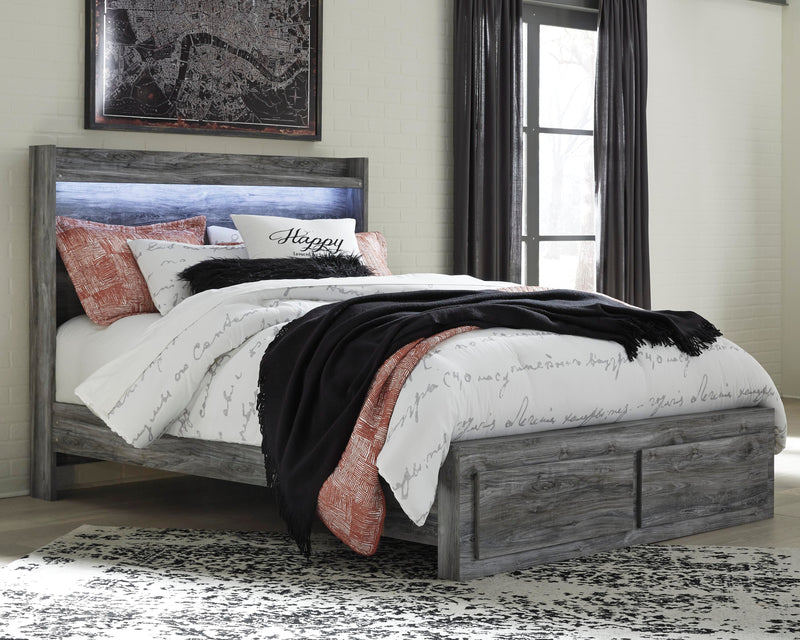 Baystorm Gray Queen Storage Bed, Dresser, Mirror and Chest - B221B82