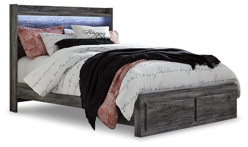 Baystorm Gray Queen Storage Bed, Dresser, Mirror and Chest - B221B82