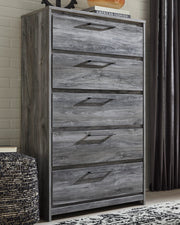 Baystorm Gray Queen Storage Bed, Dresser, Mirror and Chest - B221B82