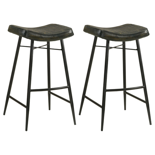 Bayu Leather Upholstered Bar Stool Espresso (Set of 2) - 109259