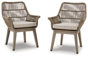 Beach Front Arm Chair with Cushion (Set of 2) - P399-601A - Lara Furniture