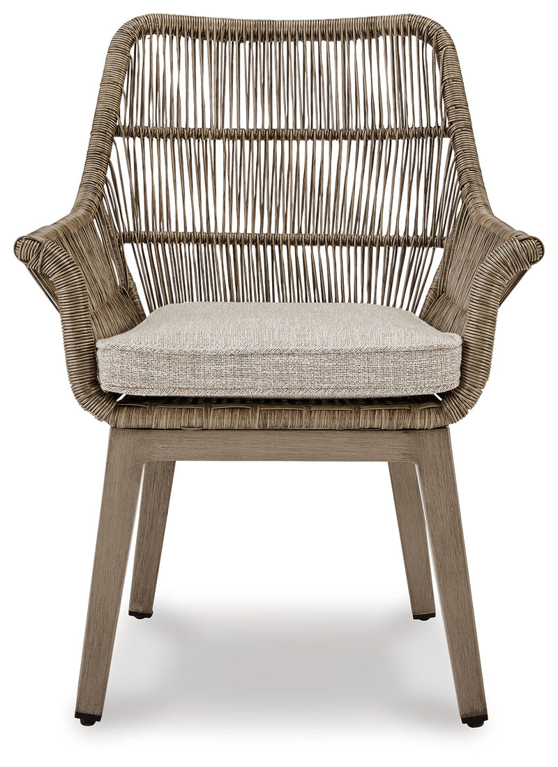 Beach Front Arm Chair with Cushion (Set of 2) - P399-601A - Lara Furniture