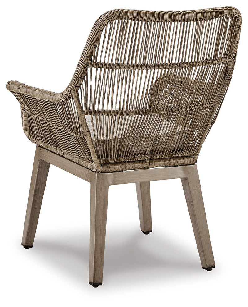 Beach Front Arm Chair with Cushion (Set of 2) - P399-601A - Lara Furniture