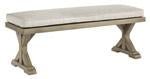 Beachcroft Beige Bench with Cushion - Gate FurnitureAccent Bench