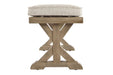 Beachcroft Beige Bench with Cushion - Gate FurnitureAccent Bench