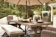 Beachcroft Beige Dining Table with Umbrella Option - Gate FurnitureDining Table