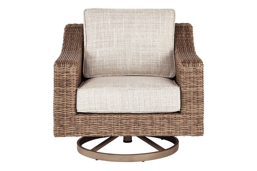 Beachcroft Beige Swivel Lounge Chair - Gate FurnitureAccent Chair