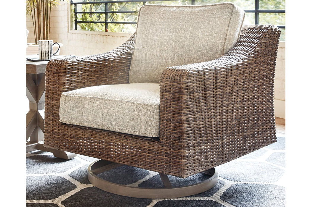 Beachcroft Beige Swivel Lounge Chair - Gate FurnitureAccent Chair