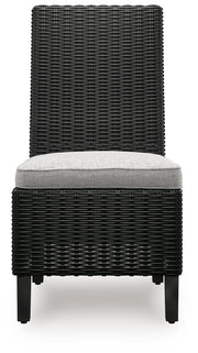 Beachcroft Outdoor Dining Table and 4 Chairs in Black/Light Gray - PKG021236