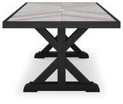 Beachcroft Outdoor Dining Table and 4 Chairs in Black/Light Gray - PKG021236