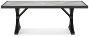 Beachcroft Outdoor Dining Table and 4 Chairs in Black/Light Gray - PKG021236