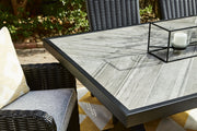 Beachcroft Outdoor Dining Table and 4 Chairs in Black/Light Gray - PKG021236